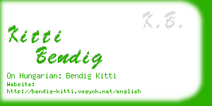 kitti bendig business card